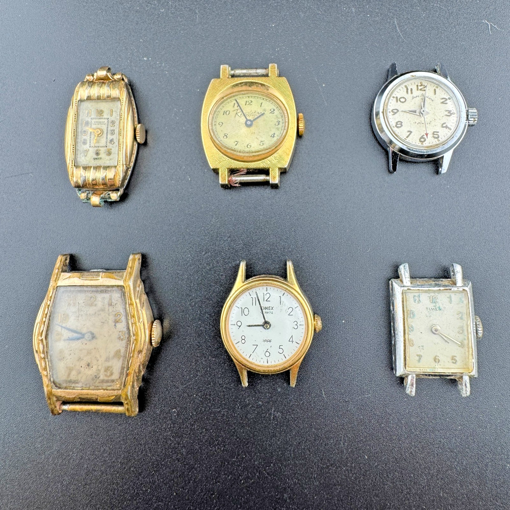Vintage Watch Lot of 6 Timex Revelation Deco Parts